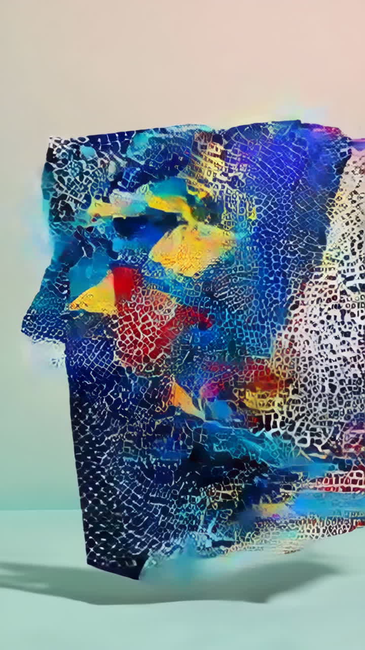 Abstract Geometric Art with Textured Colorful Shapes