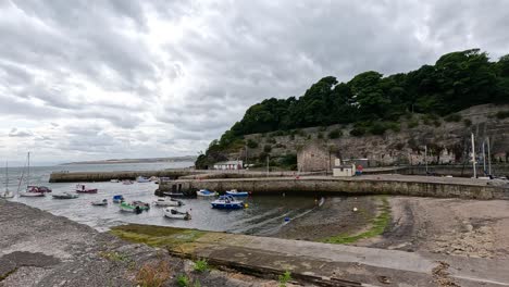 cloudy day at a picturesque scottish harbour