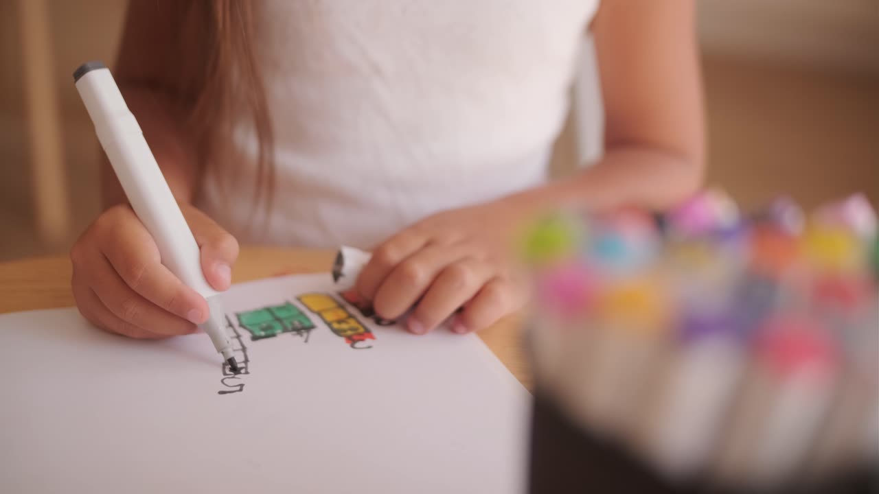 dibujo infantil con marcadores