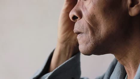 praying to god with hands together on grey black background with people stock video stock footage