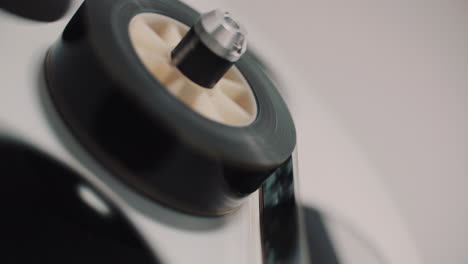 close up of rotating 16mm film reel