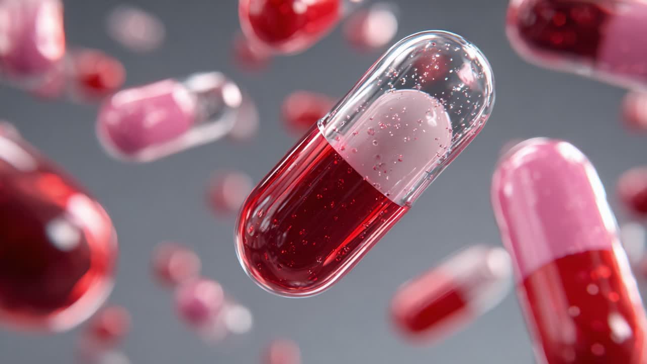 A Stunning Visualization of Colorful Capsules Suspended in Mid-Air, Representing Pharmaceutical Innovation and Modern Medicine with a Focus on Vibrant Designs