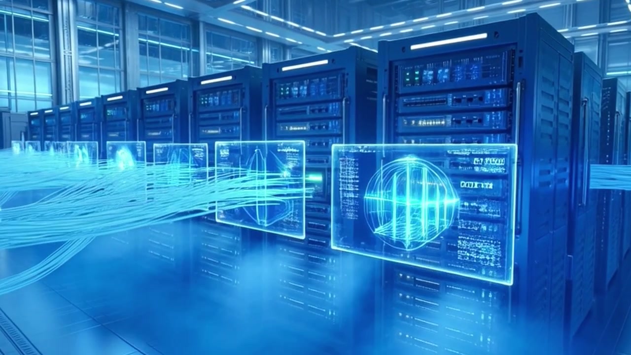 Digital Data Flow and Processing in a Modern Server Room
