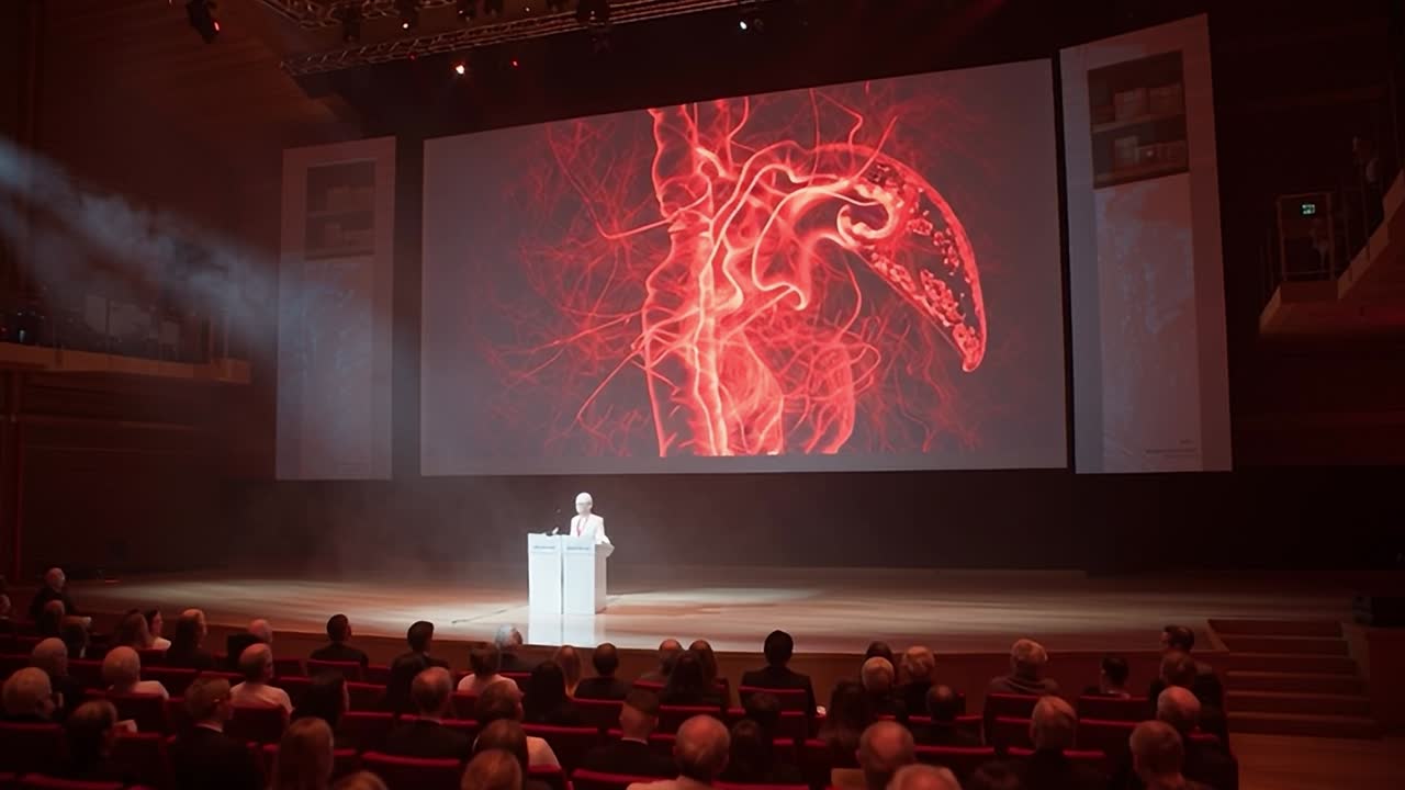 Conferenza tecnologica evidenzia le innovazioni sanitarie con immagini vivaci.