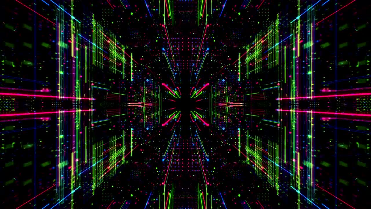 cyber space science and technology background. 3D render 4K loop.