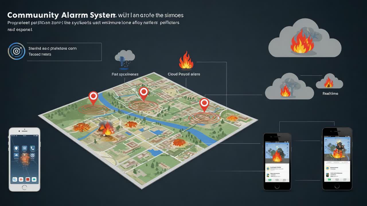 Innovative Community Alarm System: A Comprehensive Overview of the Simulated Alerts for Fire Emergencies and Real-Time Notifications for Safety Management