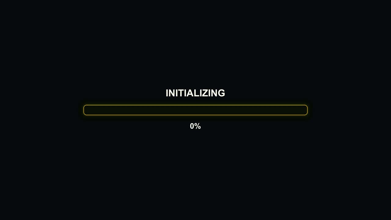 A progress bar animation shows the message initializing with 99 percent completion. This is suitable for use by streamers or video creators during content setup