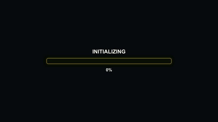 A progress bar animation shows the message initializing with 99 percent completion. This is suitable for use by streamers or video creators during content setup