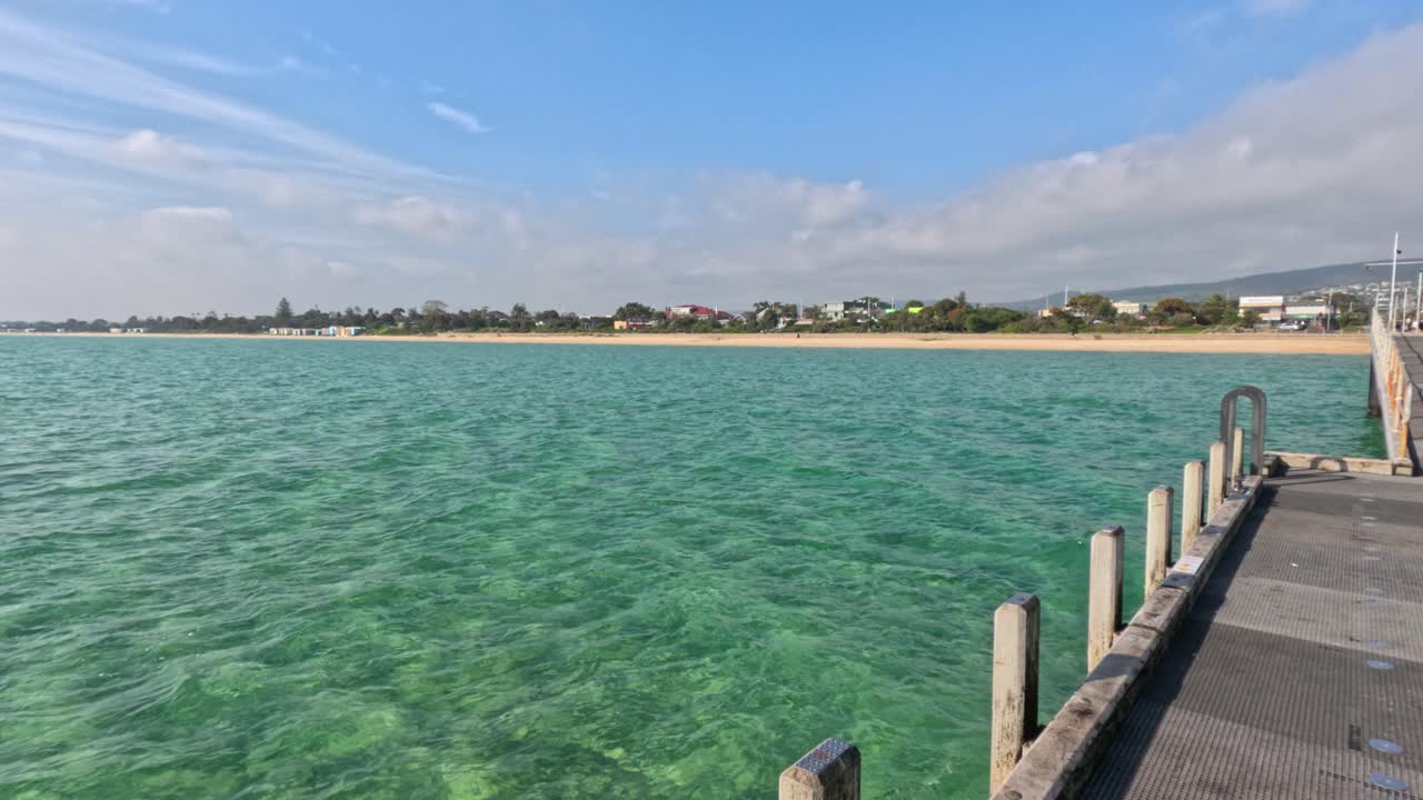 Scenic view of pier and bay waters