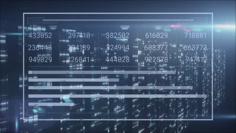 Animation-Der-Schnittstelle-Mit-Der-Verarbeitung-Von-Daten-über-Leuchtenden-Lichtern-Auf-Servern