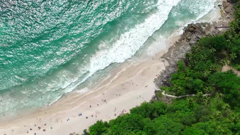 drone shot of freedom beach in phuket, thailand