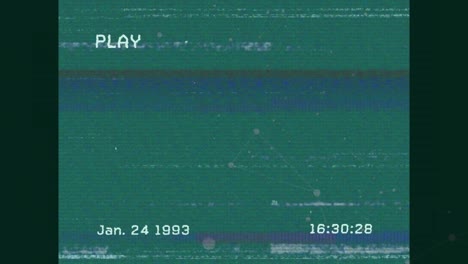 animación de la interfaz de texto de reproducción en la pantalla con fallo