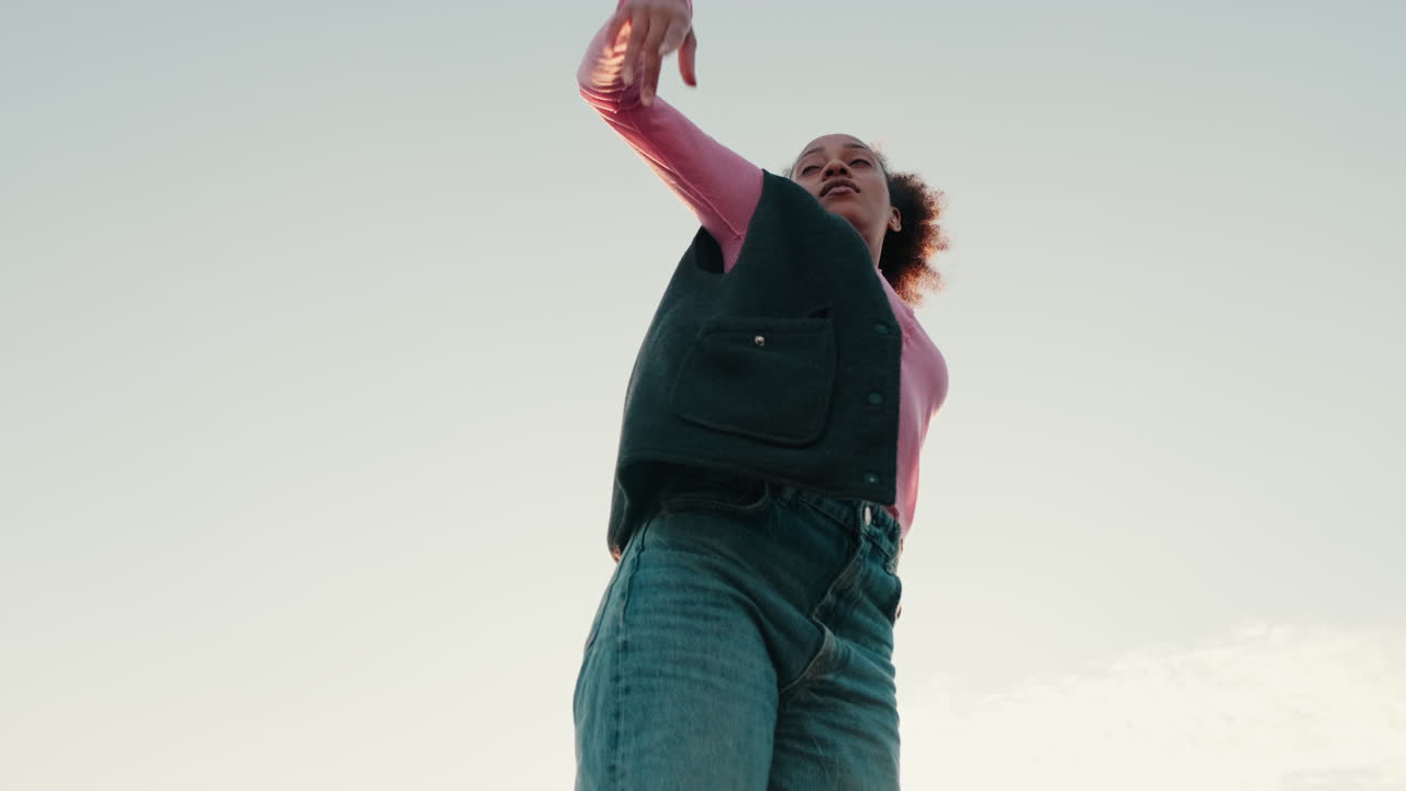 Young Woman Dancing Freestyle Outdoors