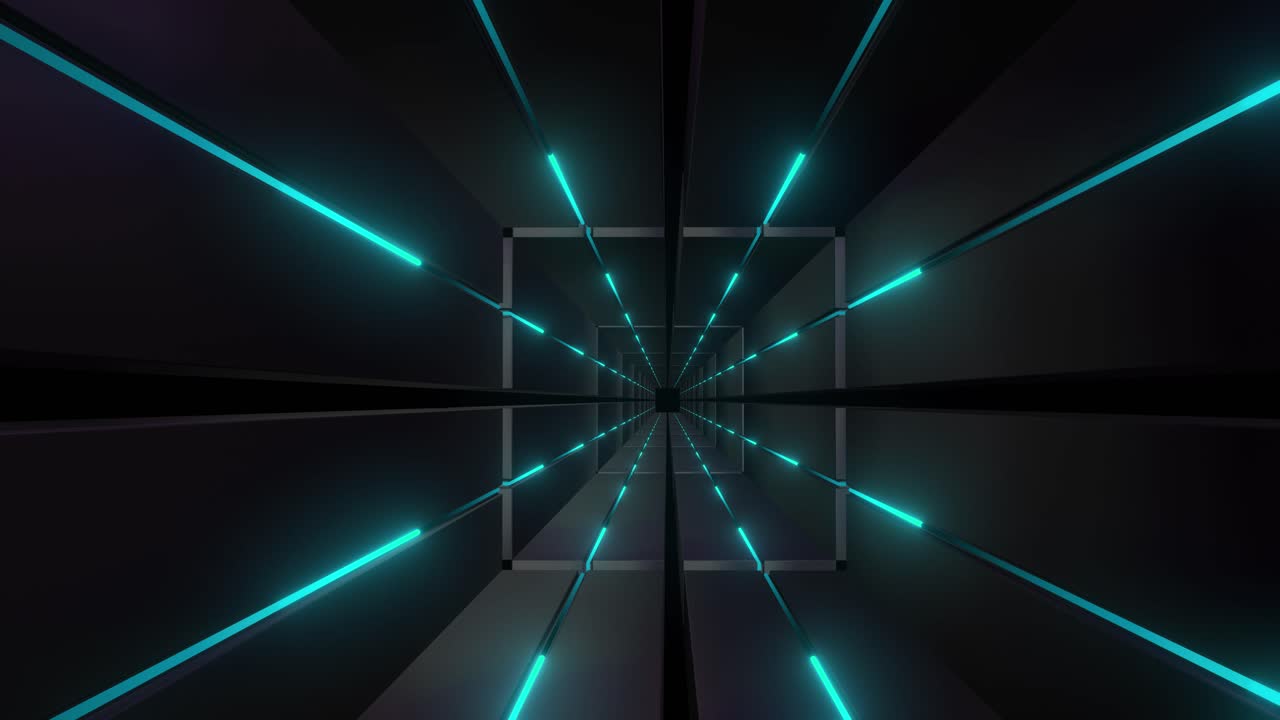 Futuristic Neon Tunnel 3D Render