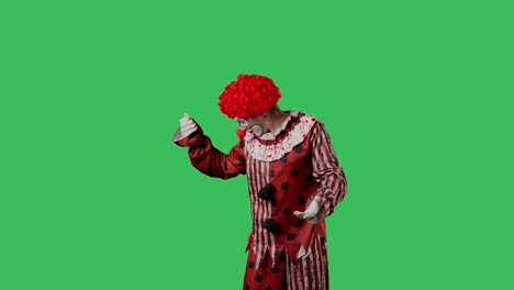 clown performance on green screen