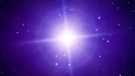Glowing Purple Star – Dynamic Abstract Visual with Floating Particles, Cosmic Energy, and Shimmering Rays in a Vibrant, Futuristic Space Atmosphere