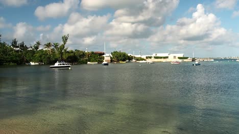 viewpoint from spanish point, bermuda of the great sound, royal naval dockyard, and the northshore coastline