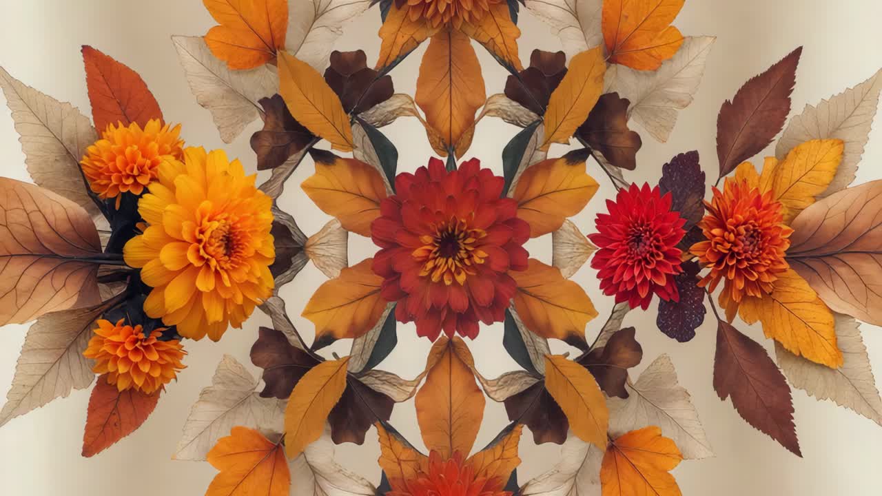 Floral Kaleidoscope with Autumn Colors