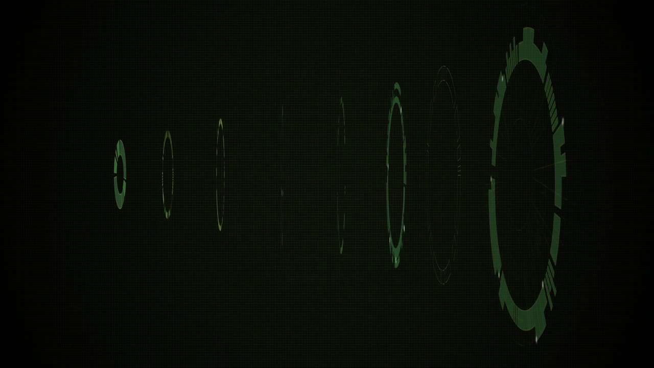 animación de círculos en movimiento con puntos de luz sobre fondo negro