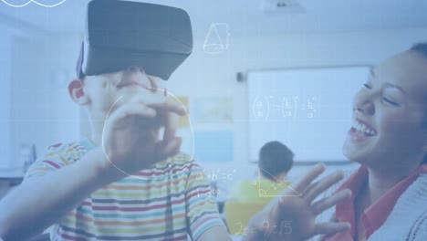 Animation-Mathematischer-Formeln-über-Einem-Schüler-Mit-VR-Headset