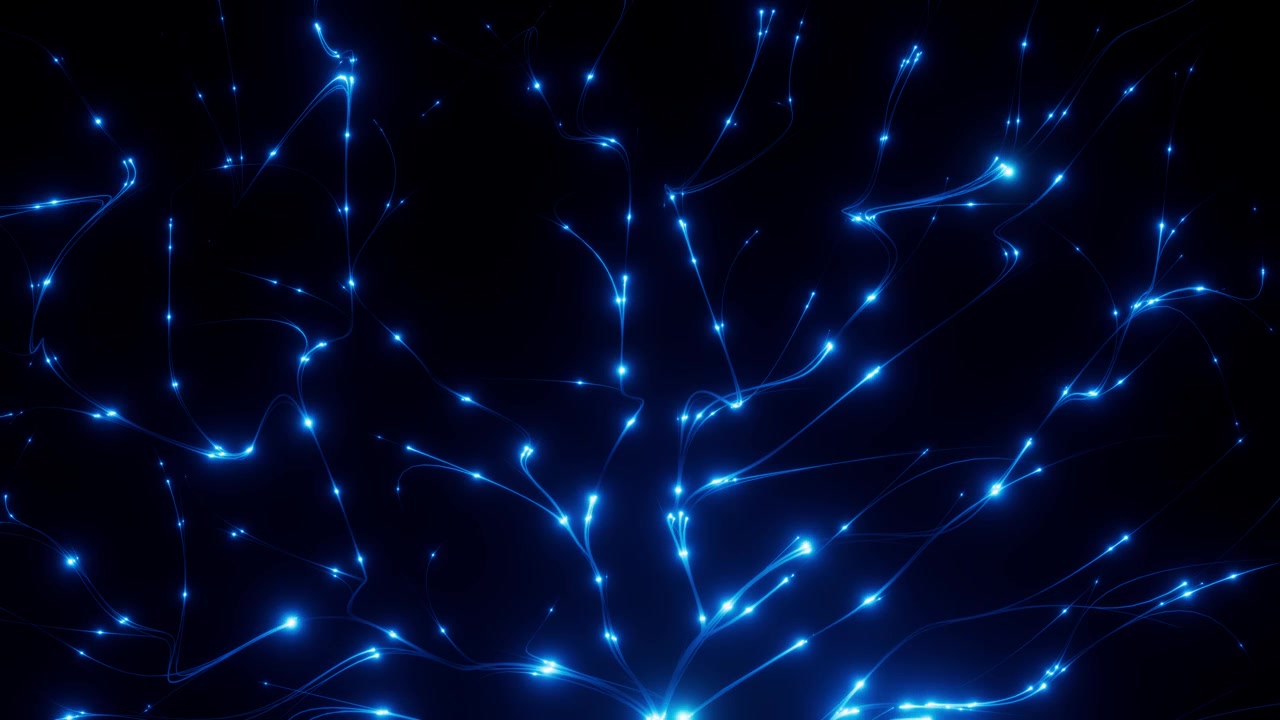 Abstrakt blåt glødende neuralt netværk med digitale dataforbindelser