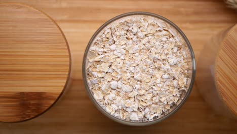 oatmeal in a glass container