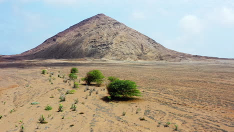 aerial shot of monte leste on the island of sal, cabo verde