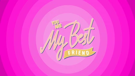 Animation-Von-„Du-Bist-Mein-Bester-Freund“-Text-Auf-Rosa-Hintergrund
