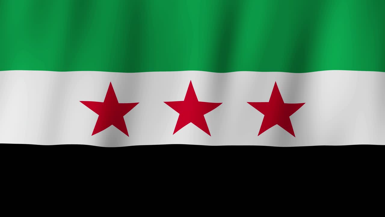 Syrian Arab Republic revolutionary flag. Official state flag. CGI waving background.