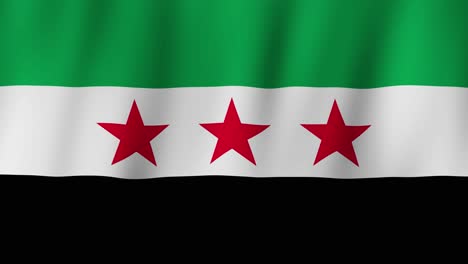 syrian arab republic revolutionary flag. official state flag. cgi waving background.