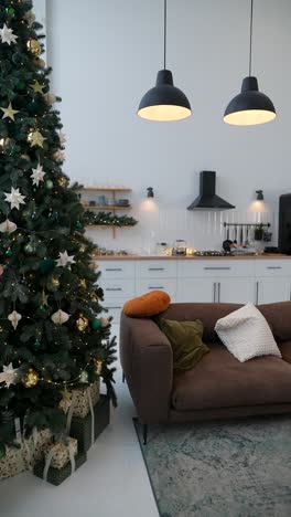 christmas decorations in modern home