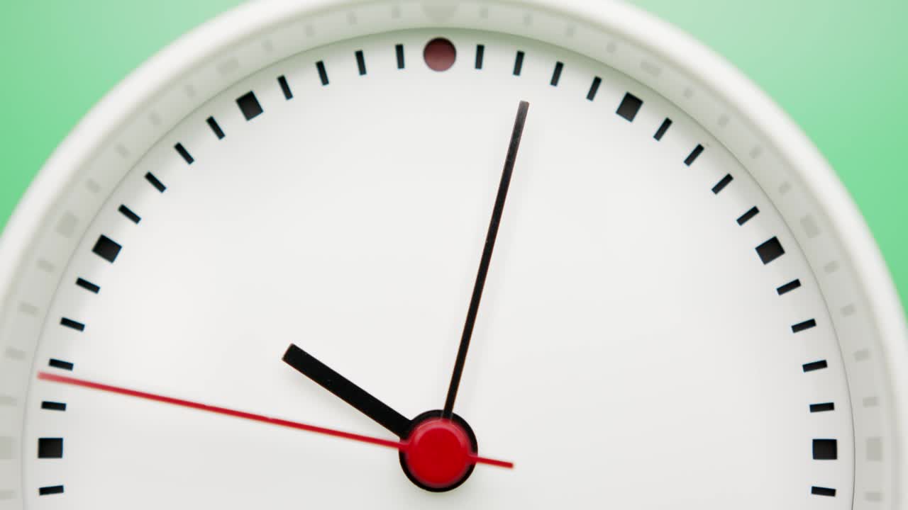 Time lapse, Close up, White clock running a show of time.