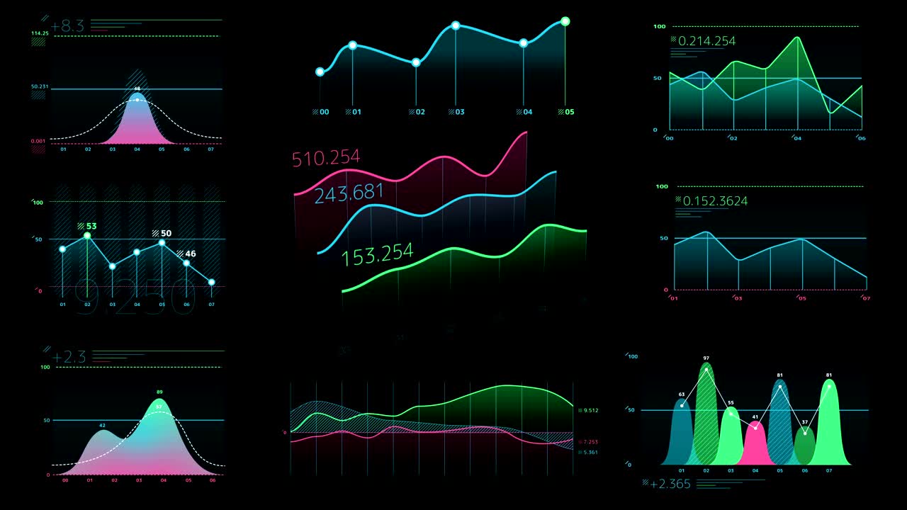 Collection of animated infographic elements