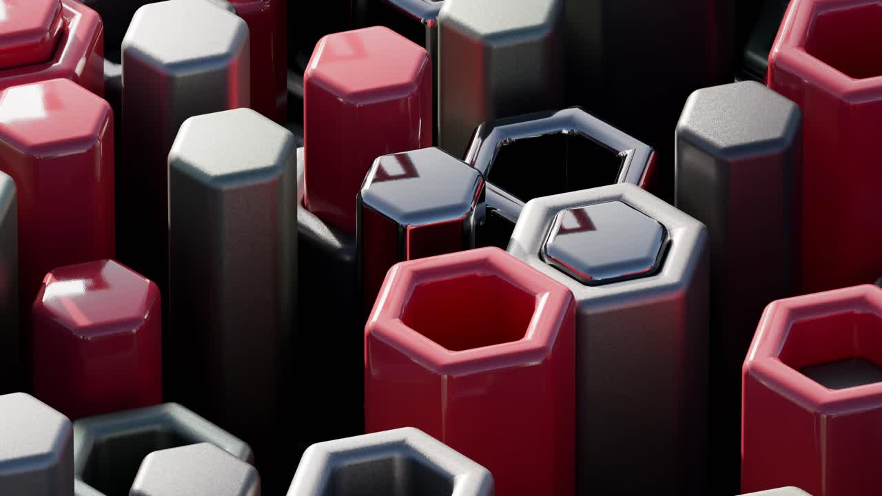 Abstract 3D Rendering of Hexagons