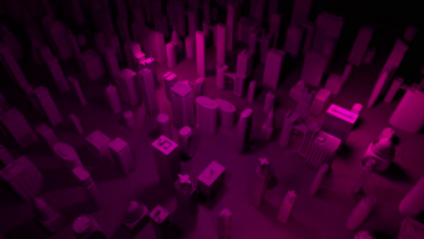 futuristic cityscape in purple hues
