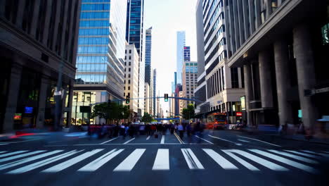 busy city street scene with crowded pedestrians
