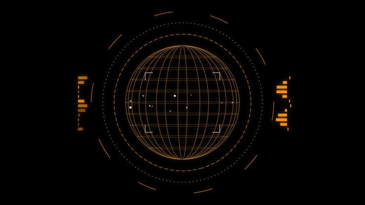 Digital Globe HUD Interface with Scanning Data Points