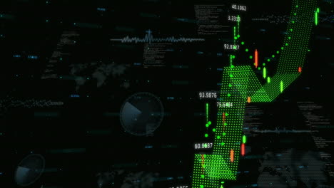 animation of statistics and data processing over dark background