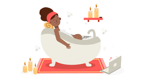 an animation of a person relaxing at home concept