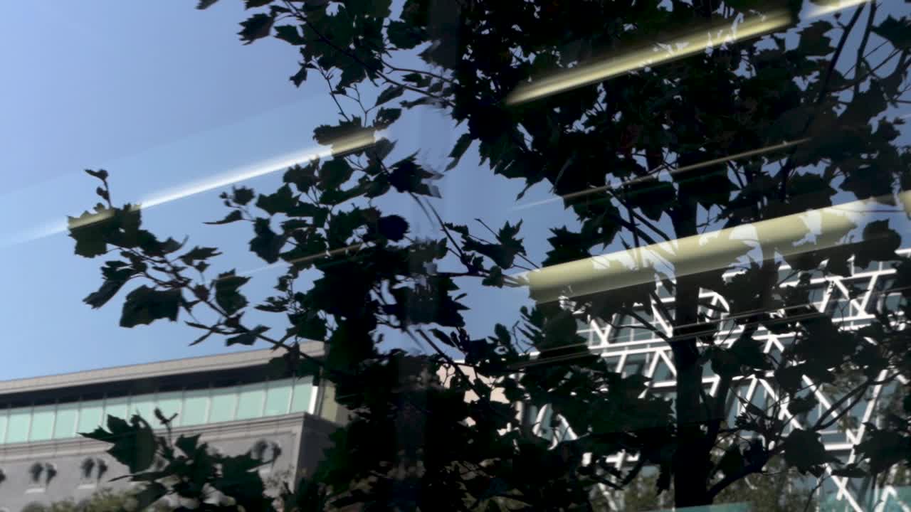 從外面看巴士側窗的反射