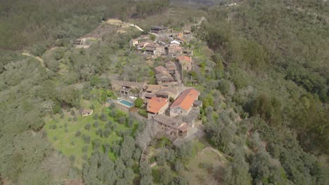 Aerial-orbit-over-the-Casal-de-São-Simão---a-unique-architectural-heritage-of-Portugal