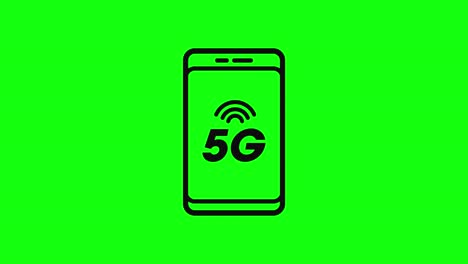 5g-Telefon-Mobilfunkantennensymbol-Grüner-Bildschirm