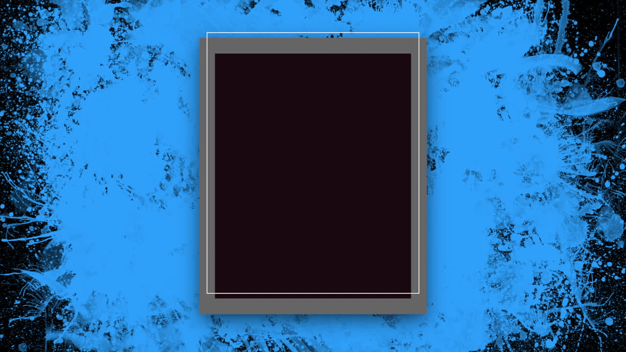 튀는 수채화 블루 브러쉬 및 프레임