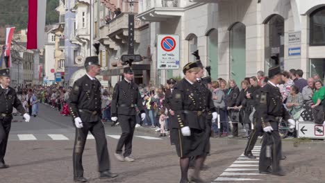 schneeberg miners' association of passeier at the annual grape festival in meran, south tyrol, italy (part 2 of 2)