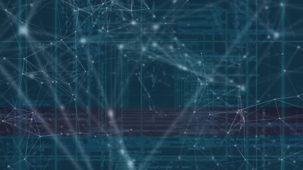 animación de redes de conexiones con iconos y globo sobre el cielo