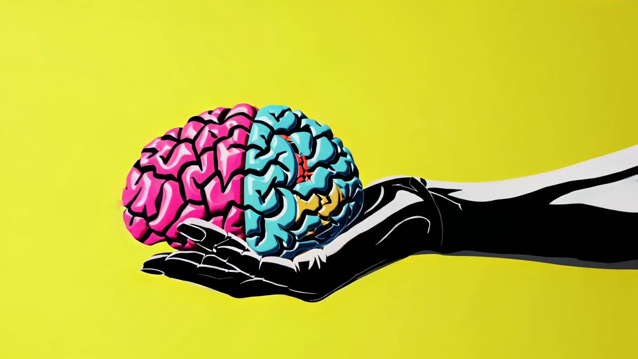 cerebro humano en la mano