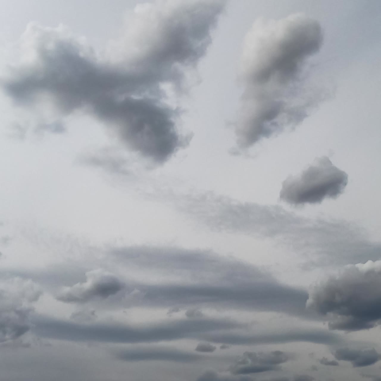 Gloomy skies cloudscape formation. Rainy sky with cumulus grey clouds. Timelapse. Low angle view