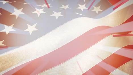 Animation-of-red-rays-of-american-flag-background