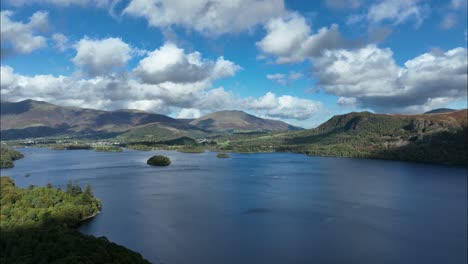 autumn scene over derwent water, the lake district, cumbria, england