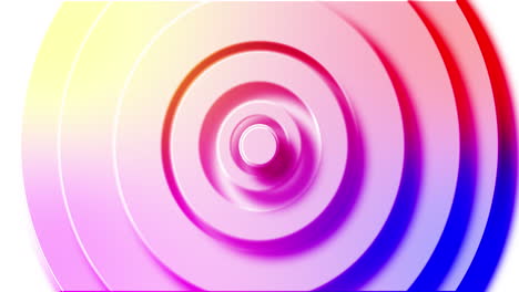 animación de las capas del círculo del arco iris pulsando sobre un fondo blanco
